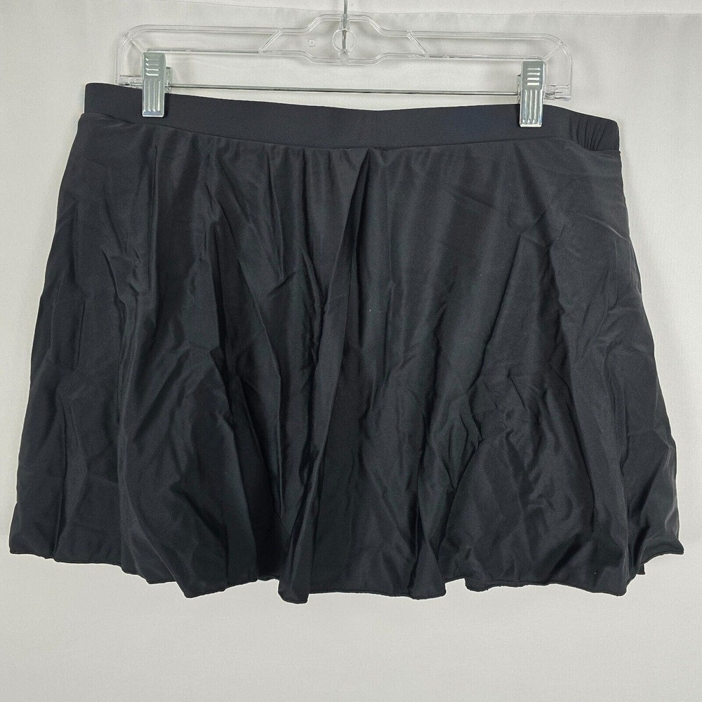 NWT Bloomchic Swim Skirt Skorts High Waist Split Hem Black Plus Size 2X